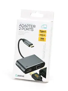 Plokštės adapteris USB-C - HDMI/VGA (45224)