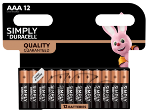 Baterijos DURACELL Simply AAA, 12 vnt.