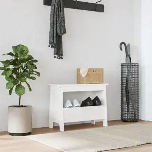 Koridoriaus suoliukas, baltas, 60x28x45cm, pušies masyvas