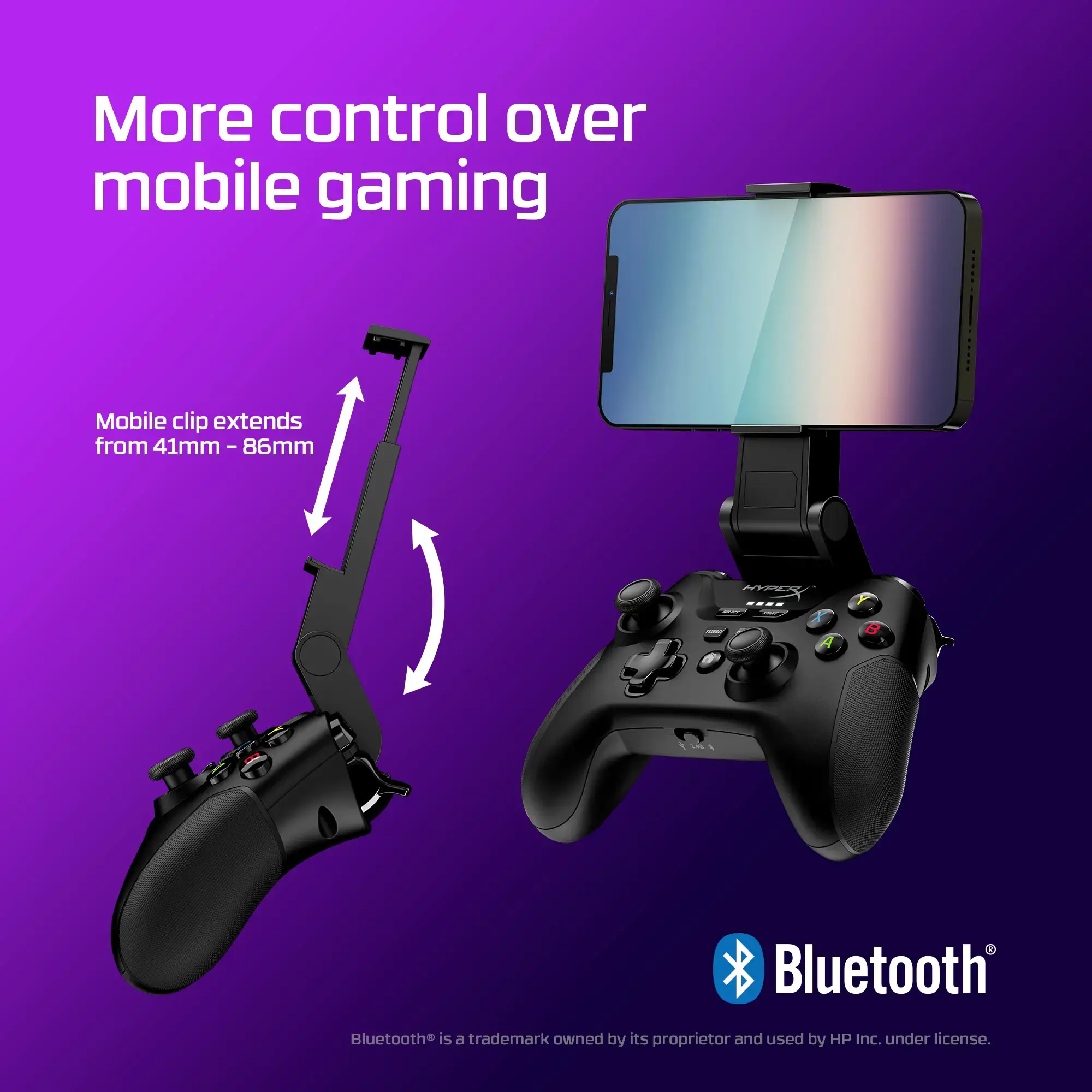 "HyperX Clutch" - belaidis žaidimų valdiklis (juodas) - Mobilus, kompiuteris