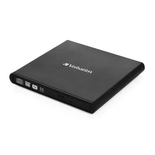 "Verbatim Slimline CD/DVD", juoda, horizontali, nešiojamasis kompiuteris, DVD-RW, USB 2.0, CD, CD-R, CD-R, CD-RW, DVD, DVD+R, DVD+R DL, DVD+RW, DVD-R, DVD-R DL, DVD-RAM, DVD-ROM