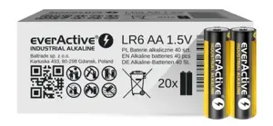 Šarminės baterijos everActive Industrial Alkaline LR6 AA - kartoninė dėžutė 40 vnt.