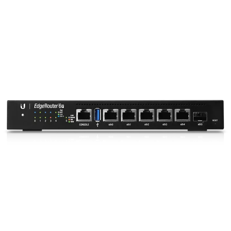 UBIQUITI ER-6P Ubiquiti ER-6P EdgeRouter 6P - 5x Gigabit maršrutizatorius su 24 V pasyviuoju PoE, 1xSFP