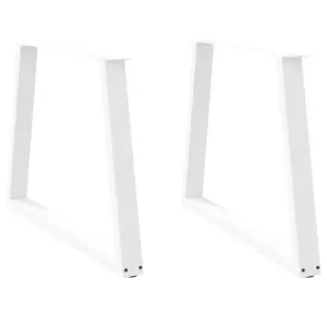 Valgomojo stalo kojelės, V formos, 2 vnt., baltos, 100x(72-73,3) cm, plienas