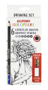 Grafitinių pieštukų rinkinys Alpino Color Experience, 6 vnt + trintukas ir drožtukas
