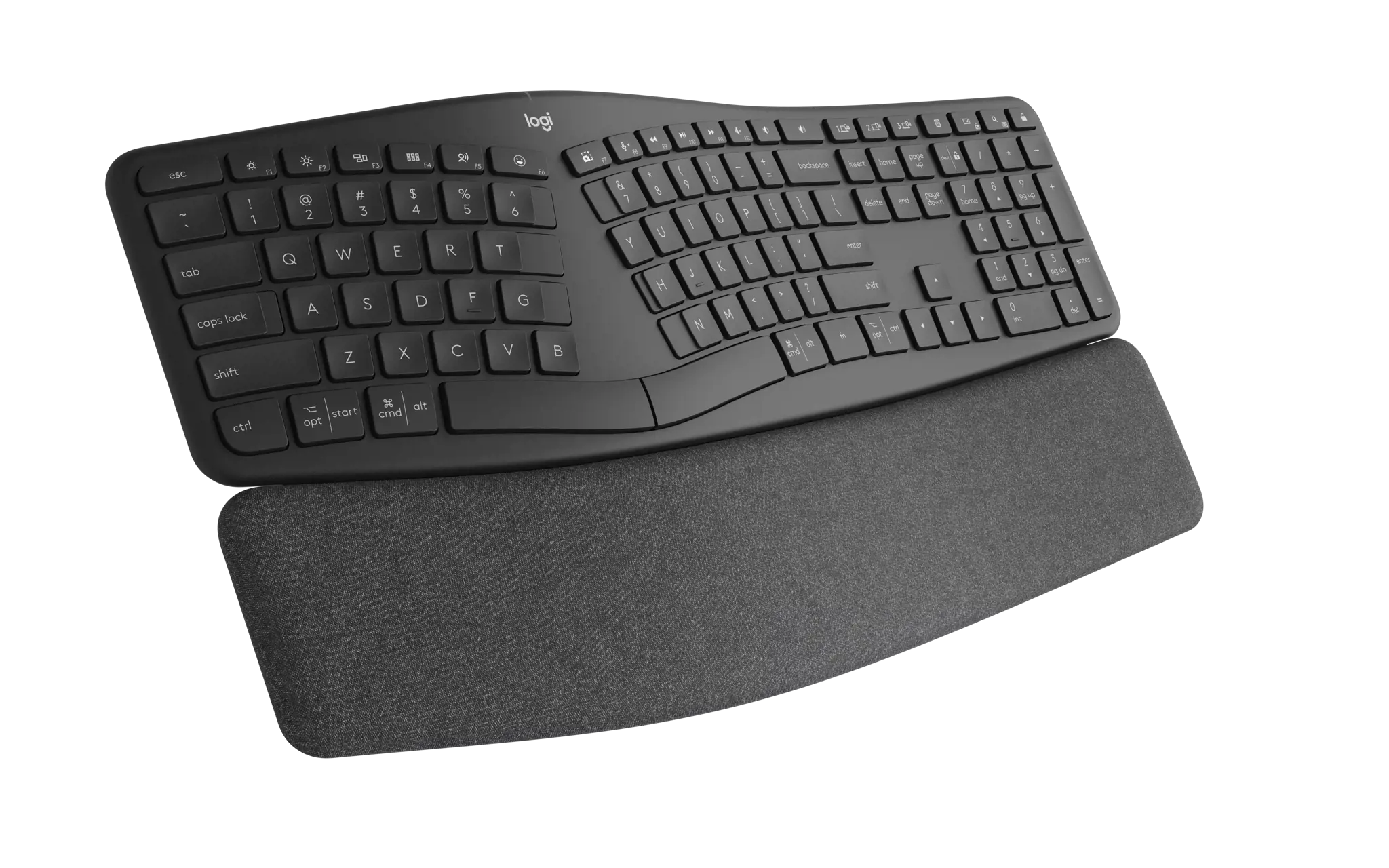 Logitech ERGO K860 for Business, Full-size (100%), Bluetooth, Semi-mechanical key switch, Graphite