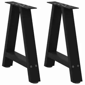 Kavos staliuko kojelės, A formos, 2 vnt., juodos, 38x(42-43) cm, plienas