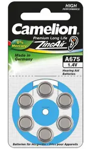 Camelion A675/DA675/ZL675, Cinko oro elementai, 6 vnt.