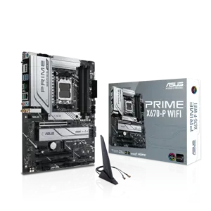 ASUS PRIME X670-P WIFI, AMD, Socket AM5, DDR5-SDRAM, 128 GB, DIMM, dviejų kanalų