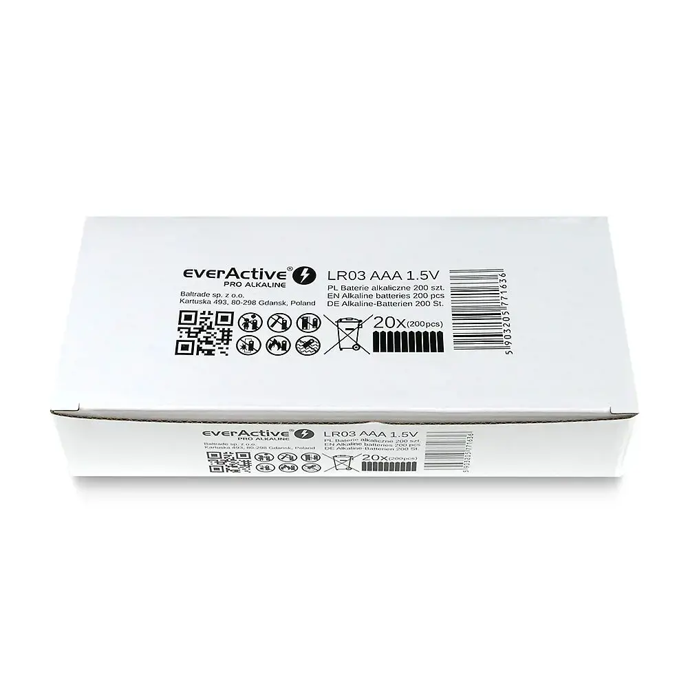 Šarminės baterijos everActive Pro Alkaline LR03 AAA - susitraukianti pakuotė - 10 vnt.