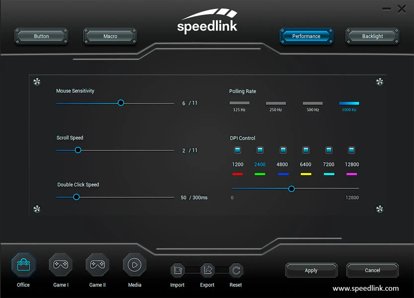 Speedlink mouse Decus NX RGB, black (SL-680024-RRBK)