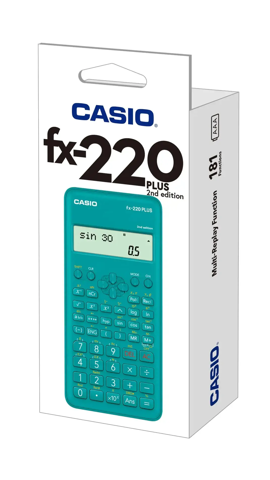Mokslinis skaičiuotuvas CASIO FX-220 PLUS II, 78 x 155 x 19.5 mm
