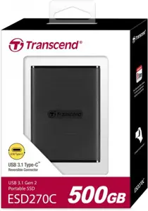 TRANSCEND ESD270C 500 GB išorinis SSD diskas USB 3.1 Gen 2 C tipo