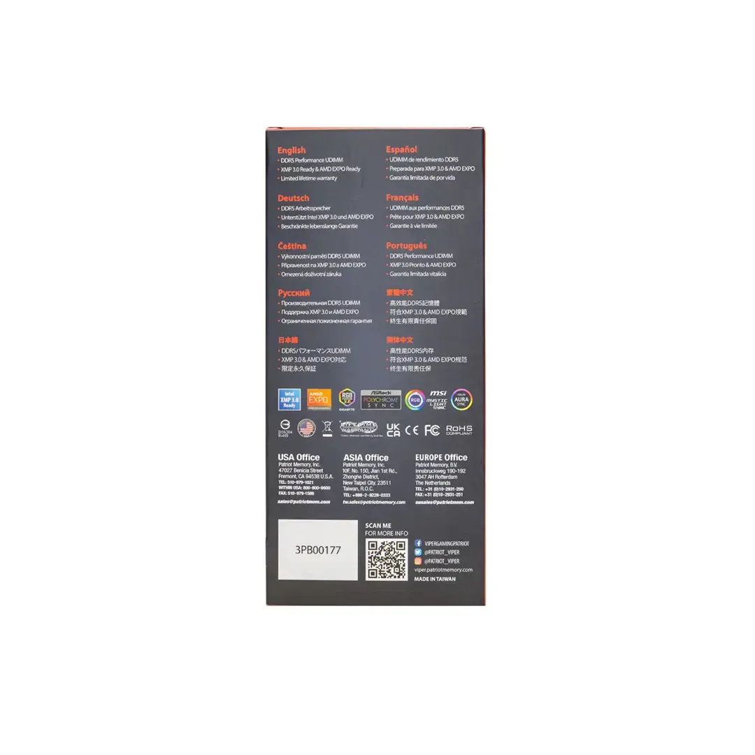 Patriot Memory Viper Venom PVV516G60C30 memory module 16 GB 1 x 16 GB DDR5 6000 MHz ECC