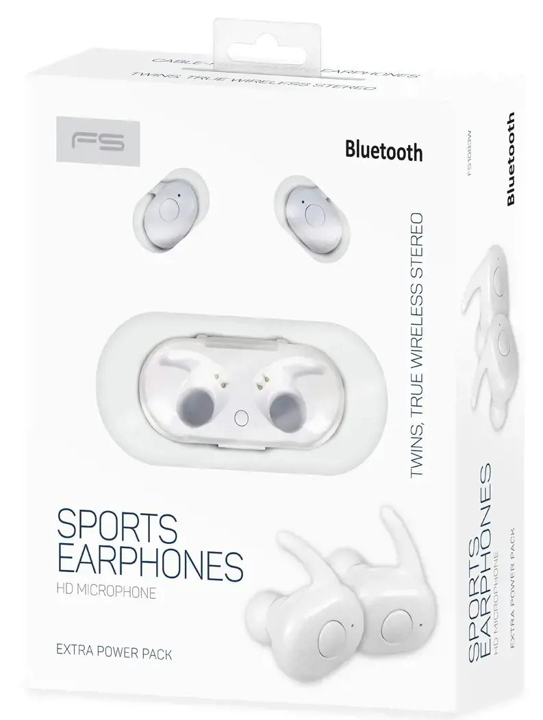 "Omega" belaidės ausinės "Freestyle FS1083", baltos spalvos