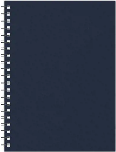 Kalendorius - užrašinė TIMER, su spirale, be datų, 140 x 184 mm, 224 lapai, taškeliais, kartoniniu viršeliu, tamsiai mėlyna