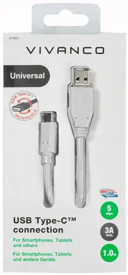 "Vivanco" kabelis USB-C - USB 3.1 1 m (37560)