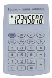 Vector KAV VC-210 LB pocket calculator, 8 digits, 64x98.5 mm, light blue