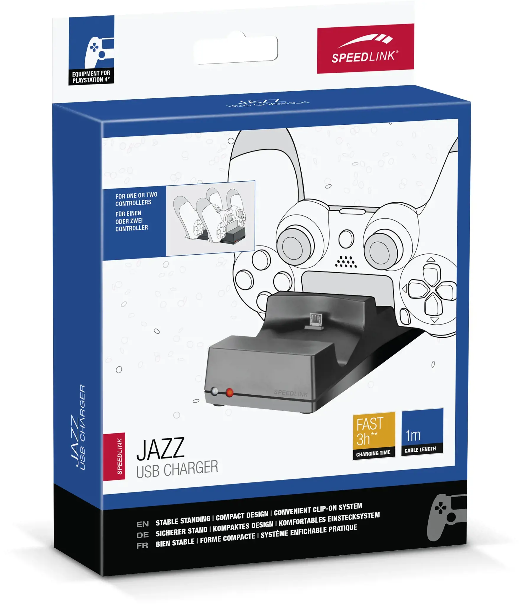 "Speedlink" žaidimų kompiuterio įkroviklis Jazz PS4 (SL-450000-BK)