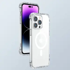 "Joyroom" magnetinis apsauginis magnetinis dėklas "iPhone 14 Pro" šarvuotas dėklas su kabliukais stovas skaidrus (suderinamas su "MagSafe")