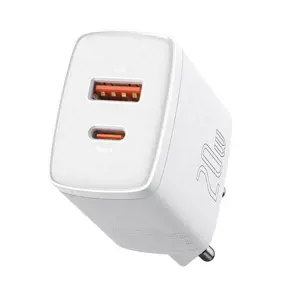 Baseus Compact quick charger USB Type C | USB 20 W 3 A Power Delivery Quick Charge 3.0 white (CCXJ-B02)