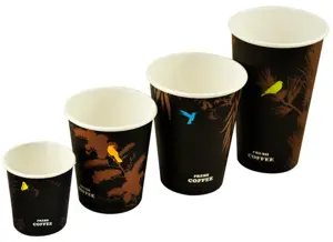 Vienkartiniai puodeliai COFFEE, popieriniai, 236 ml, D80 mm, 50 vnt.