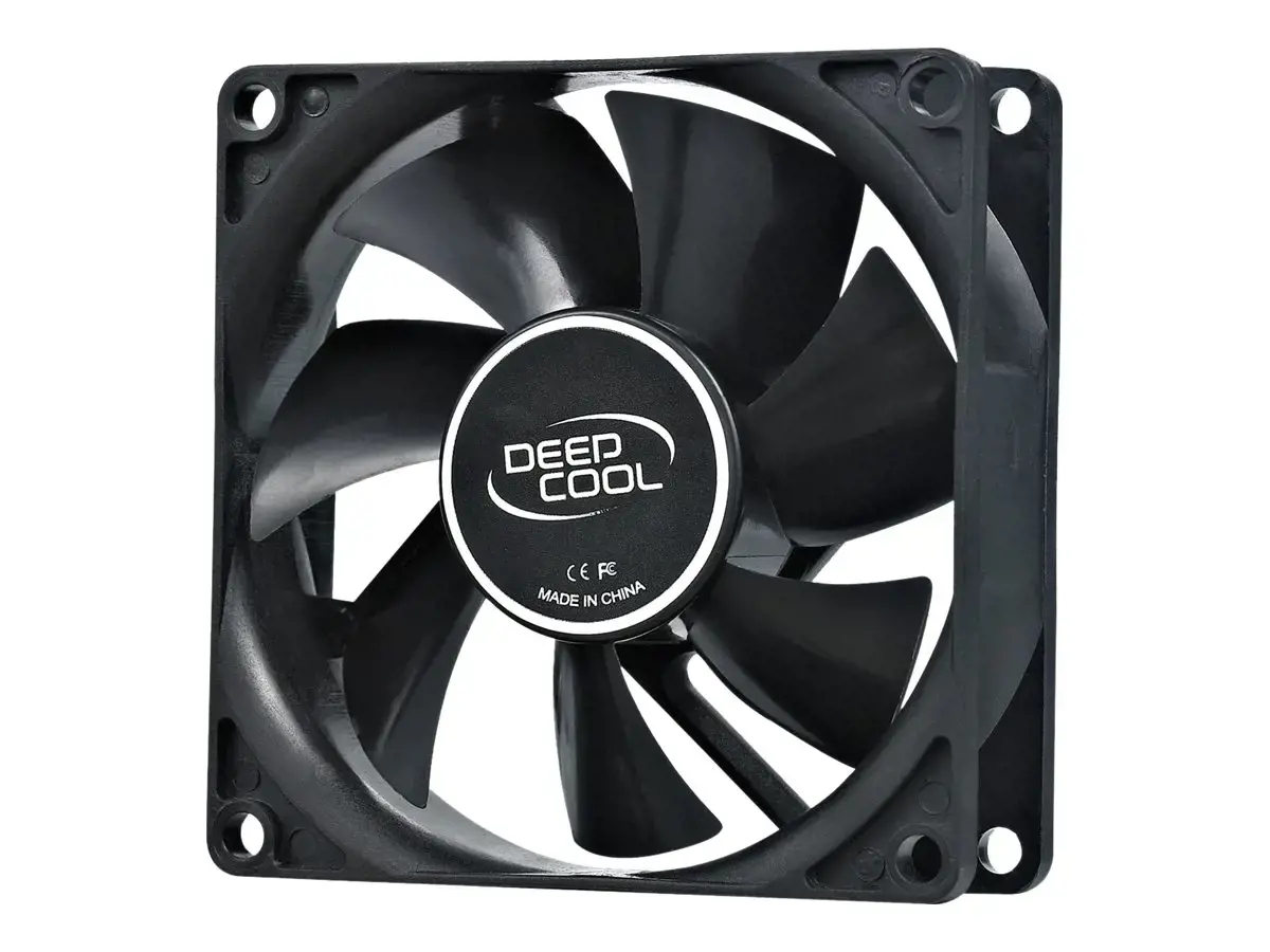"DeepCool XFAN80", ventiliatorius, 8 cm, 1800 aps/min, 20,3 dB, 21,8 cfm, juodas