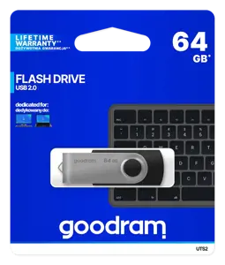 Goodram UTS2, 64 GB, USB Type-A, 2.0, 20 MB/s, Swivel, Black