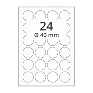 RedStar lipnus popierius, 24 apvalios etiketės lape