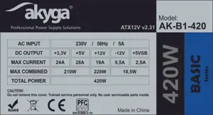 Maitinimo blokas AKYGA AK-B1-420, 420 W