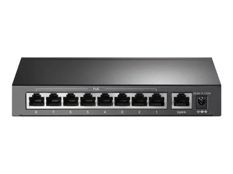 "TP-Link" 9 prievadų 10/100 Mbps stalinis komutatorius su 8 prievadais PoE+, nevaldomas, Fast Ethernet (10/100), maitinimas per Ethernet (PoE)