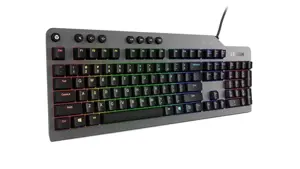 Lenovo Legion K500, pilno dydžio (100%), USB, mechaninis, QWERTY, RGB LED, juodas, pilkas