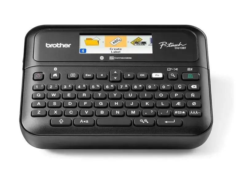 BROTHER PT-D610BT - ETIKEČIŲ SPAUSDINTUVAS KOMPIUTERIUI SU SPALVOTU EKRANU