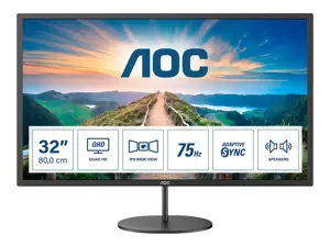 Monitorius AOC V4 Q32V4, 80 cm (31.5"), 2560 x 1440 pixels, 2K Ultra HD, LED, 4 ms, Black