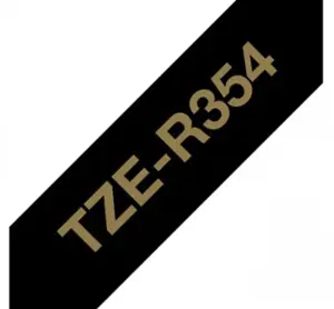 BROTHER TZE-R354 -SATIININAUHA – KULLANVÄRINEN TEKSTI MUSTALLA NAUHALLA, LEVEYS 24 MM