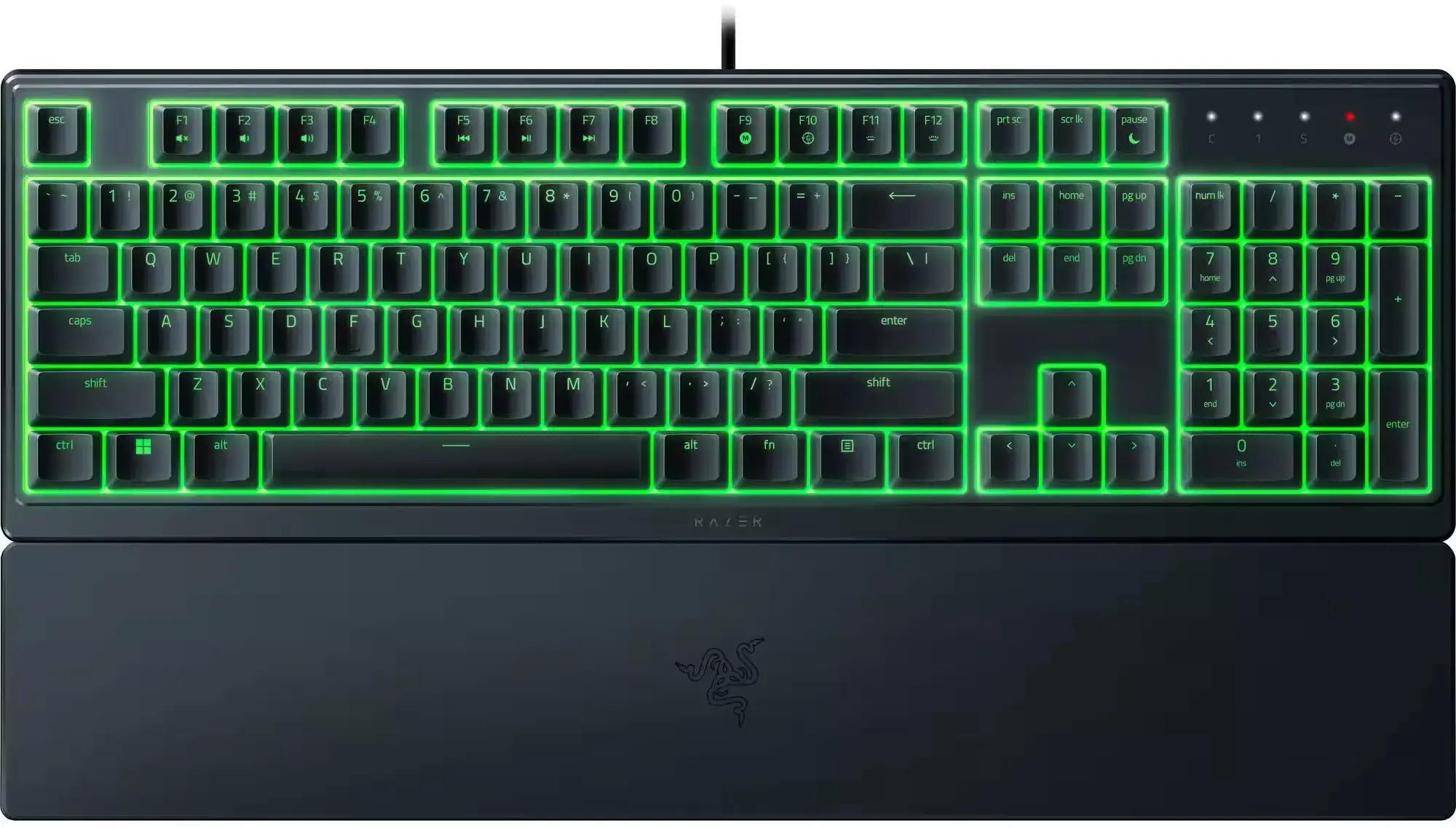 "Razer" žaidimų klaviatūra "Ornata V3 X" RGB LED apšvietimas, NORD, laidinė, juoda, tyli membrana, skaitmeninė klaviatūra