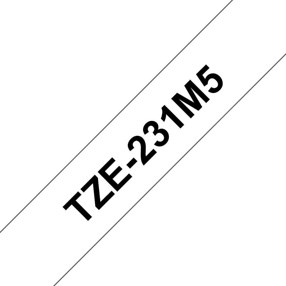 Brother TZE-231M5, juoda ant balto, juoda, balta, Brother, 1,2 cm, 8 m, 5 vnt.
