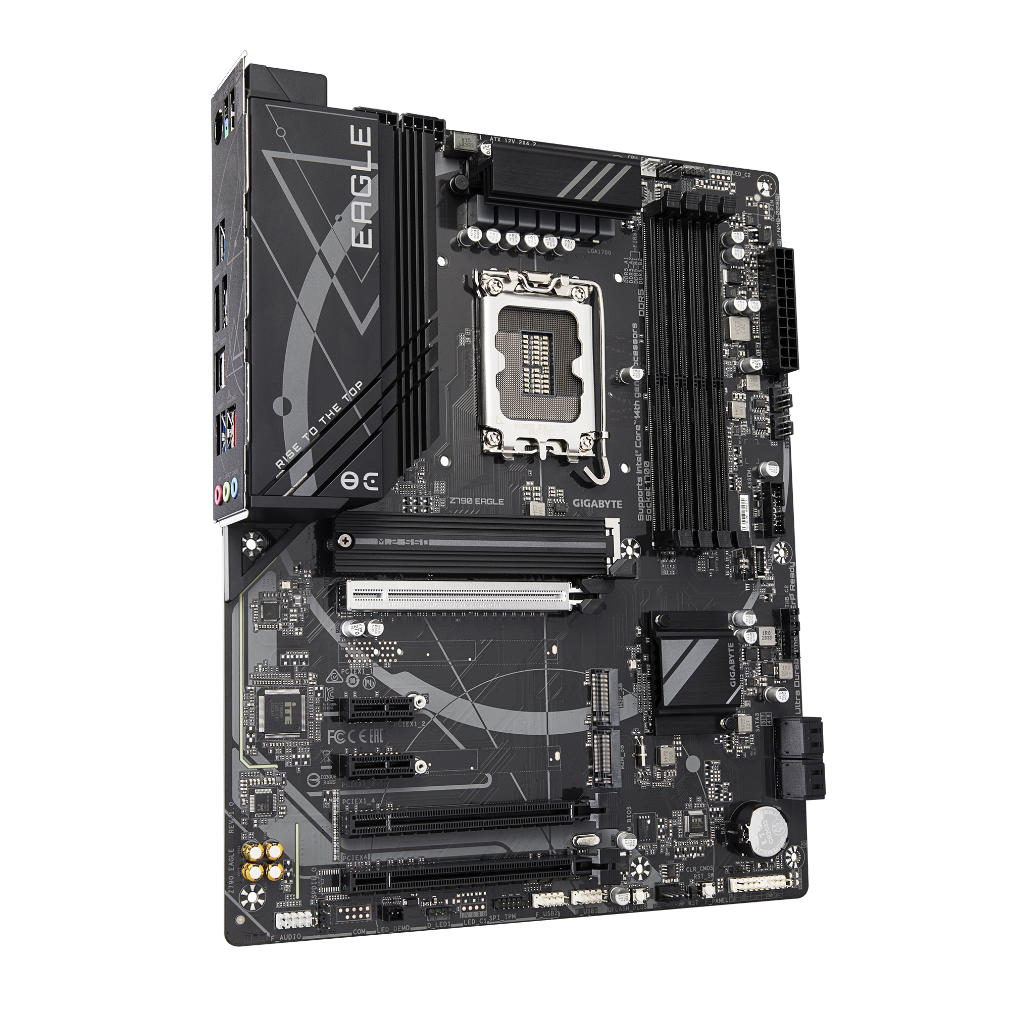 Mainboard GIGABYTE Intel Z790 LGA1700 ATX Memory DDR5 Memory slots 4 3xPCI-Express 3.0 1x 1xPCI-Express 4.0 4x. 1xPCI-Express 5.0 16x 3xM.2 1xHDMI 1xDisplayPort 6xUSB 2.0 6xUSB 3.2 1xUSB-C 1xPS/2 1xOptical S/PDIF 1xRJ45 3xAudio port Z790EAGLE1.0