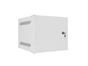 LANBERG Stovo spinta 10 colių sieninė 4U 280x310 pilka su metalinėmis durelėmis plokščia pakuotė