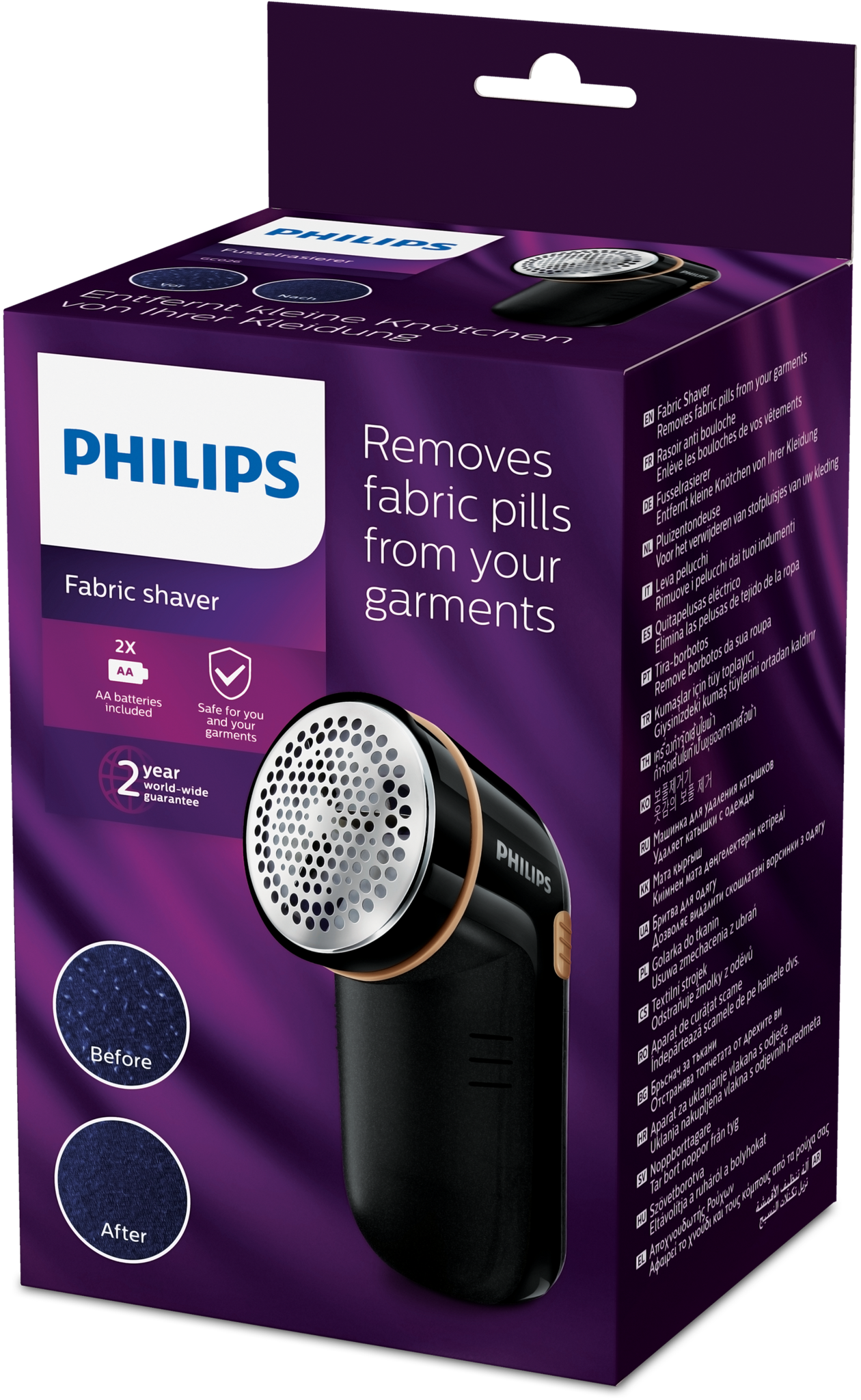 "Philips" pašalina audinių tabletes Audinių skustuvas, juodas, šarminis