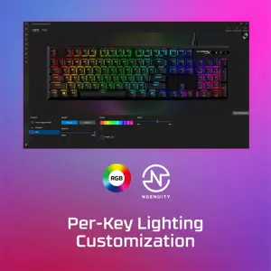 "HyperX Alloy Origins PBT HX Blue" - mechaninė žaidimų klaviatūra, pilno dydžio (100 %), USB, mechaninė, QWERTY, RGB LED, juoda