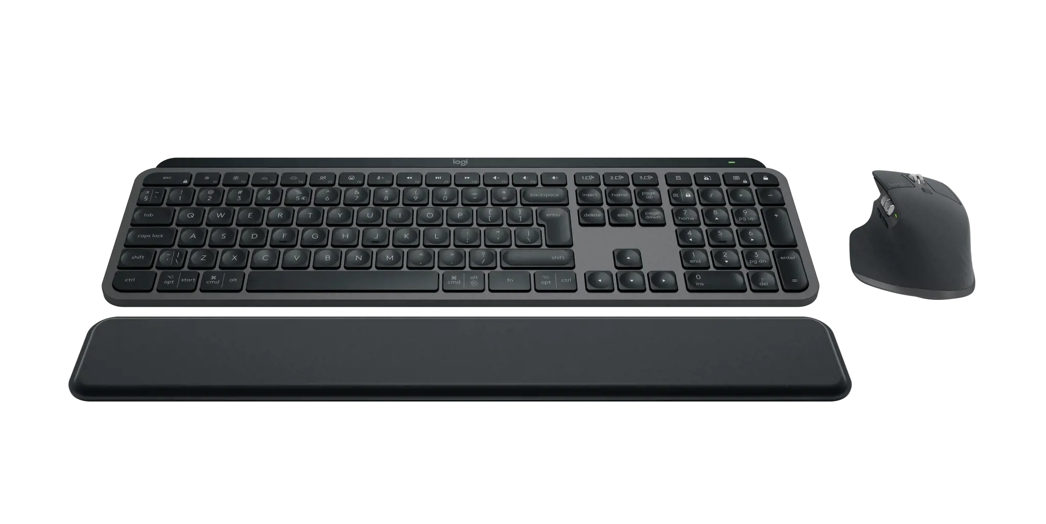 Logitech MX Keys S Combo, Wireless, RF Wireless + Bluetooth, Scissor key switch, QWERTY, LED, Graphite