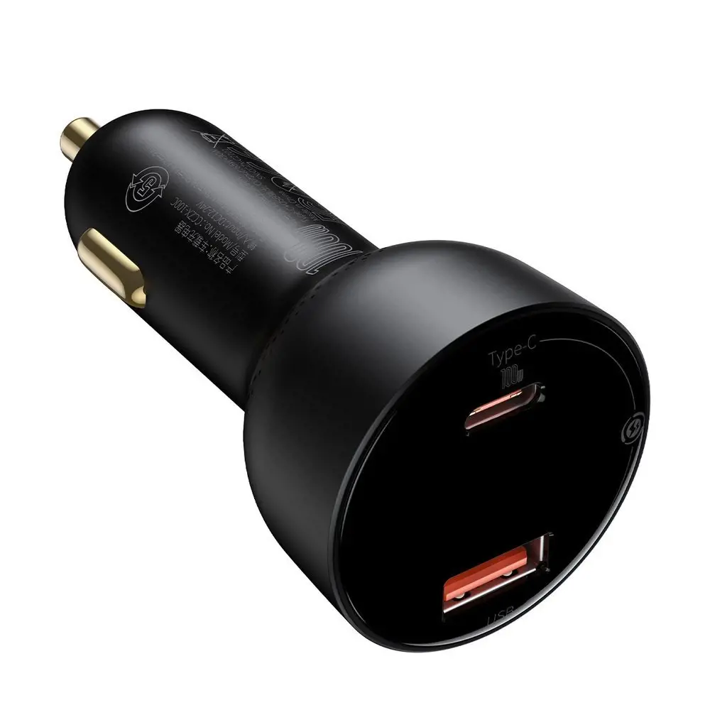 Baseus Superme Car charger, USB, USB-C, 100W (black)
