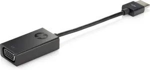 HP HDMI to VGA Adapter, 0.045 m, HDMI, VGA (D-Sub), Male, Female, Black