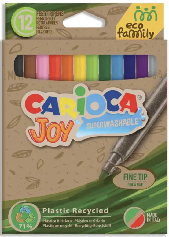 Flomasteriai CARIOCA JOY ECOFAMILY, 12 vnt.
