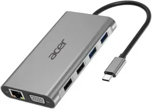 "Acer" 11in1 C tipo raktas, laidinis, USB 3.2 Gen 1 (3.1 Gen 1) C tipo, 3,5 mm, 10,100,1000 Mbps, s…