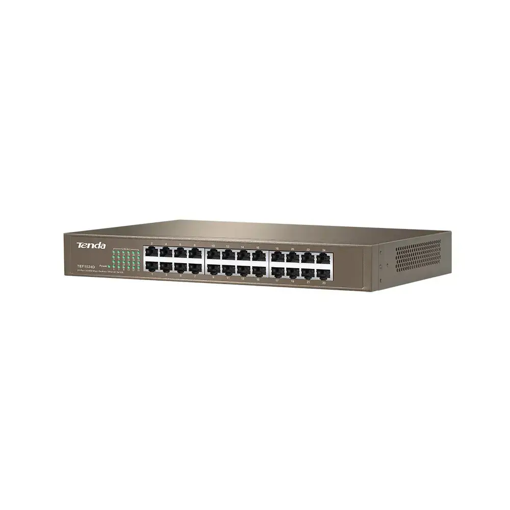 Tenda TEF1024D tinklo komutatorius Nevaldomas Fast Ethernet (10/100), smėlio spalvos