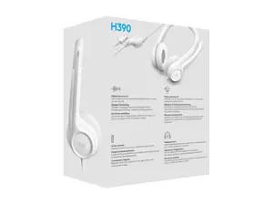 LOGITECH H390 laidinės ausinės - OFFWHITE - USB