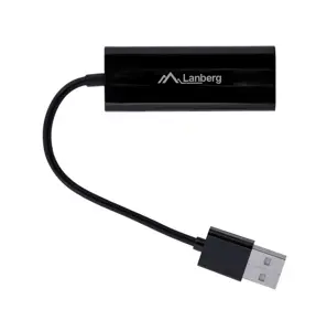 LANBERG NC-0100-01 Lanbergo adapteris Lan kortelė USB 2.0 - RJ45 100MB, su kabeliu
