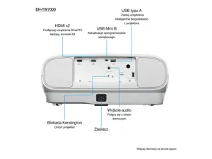 "Epson EH-TW7000", 3000 ANSI liumenų, 3LCD, 2160p (3840x2160), 40000:1, 16:9, 1016-12700 mm (40-500")